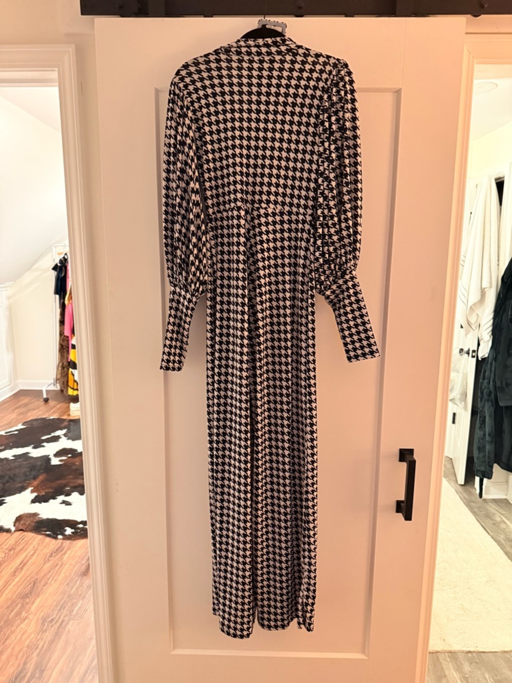 Houndstooth Wide-Leg Jumpsuit in Black & White - Picture 6 of 6